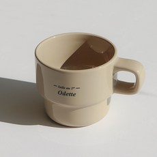 Mrs. Lee Wooa Odette 刻字可堆疊馬克杯 280 ml, 淺褐色, 2個