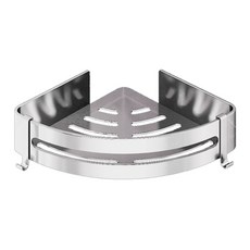 hillo 簡易免鑽孔鋁製浴室轉角置物架, 單一顏色, 1個