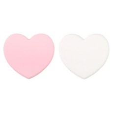 厚實柔軟愛心矽膠小物鍋墊2件組, 粉紅色, 白色, 1套