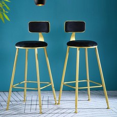 노아가구 오구벨벳 홈바 의자, 블랙, 2개