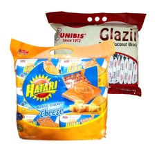 HATARI 起司脆餅 120g 6入+奶油椰子脆餅 10.5g 40入, 1組