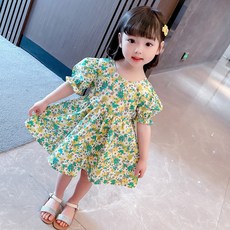 BEBENIZ 女孩童花朵圖案綁帶連衣裙