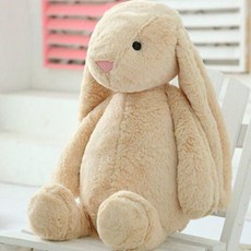 DING DONG PET 兔子安撫寵物絨毛玩具, 米色, 1個