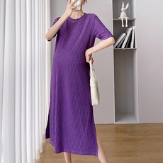 알럽홈 임부용 골지 반팔 원피스