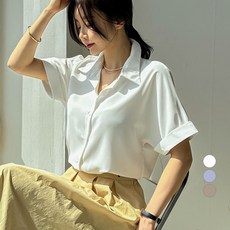 2nd Ground 女款領子捲邊短袖襯衫