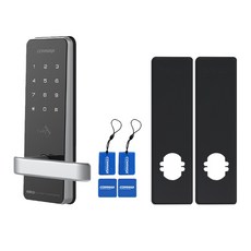 COMMAX 무타공 손잡이 있음 도어락 + 카드키 4p + 보강판 세트 CDL-400M, 고객직접설치