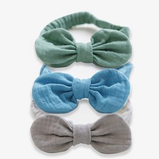 ggoom duboo 女童蝴蝶結紗布髮帶3件組