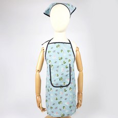 BEBE CHOUETTE 兒童印花棉質圍裙 + 頭巾組