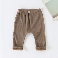 JOYMULTI 嬰幼兒薄荷巧克力色坑條內搭褲