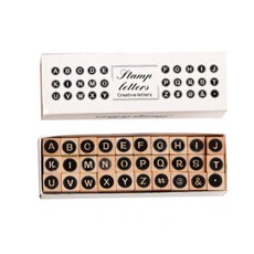 Mazing Choice 手帳裝飾英文字母數字木製印章 B款 30件組, 1套