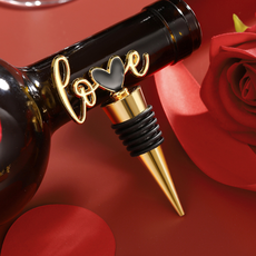 미소로운 발렌타인데이 LOVE 와인마개, 골드블랙, 1개