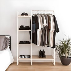 IRIS OHYAMA 愛麗思歐雅瑪 現代收納層架掛衣架 PI-B3, 白色的