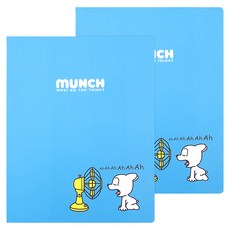 孟克 40P 透明文件夾, 2個, 藍色