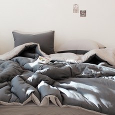 루시드슬립 국내산 부드러운 디어마이 리버서블 워싱 옥수수솜 차렵 이불패드 세트