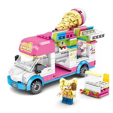 SEMBO BLOCK 冰淇淋車樂高兼容積木, 混色