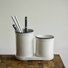 윤도자기 메종오브제 코지 수저통, 블루, 3개