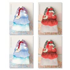 Somssi 韓服便利貼 傳統外國人禮物 2款 x 4入, 1套, 混合色