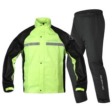 드라이마스터 라이딩 방수 오토바이 우의 상하의세트, 003 네온