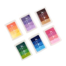 Warness 漸變郵票印章墨水套組 6 件, 混合顏色, 1套