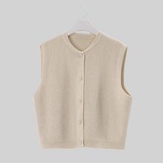 시크폭스 여성용 플리시 버튼 니트 베스트 61VT1686