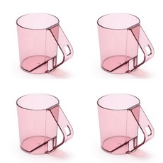 乾淨個人用牙刷插筒型反轉漱口杯, 粉色的, 4個