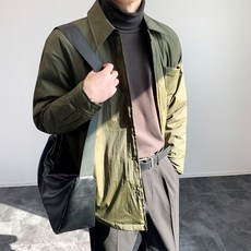 CONFIAR 男士保暖輕便寬鬆版型翻領鋪棉襯衫式外套 TC0435