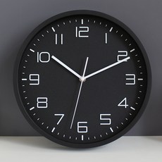 MJK 亮彩靜音壁鐘, 黑色