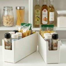 uh homedeco 廚房食品儲藏室整理盒, 白色, 2個