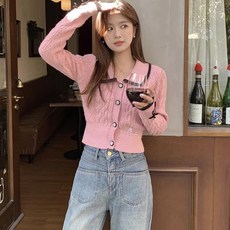 LUNA GIRL 女款慵懶風翻領針織衫