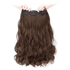 vvgabal 接髮局部波浪髮片假髮 60cm, 牛奶棕, 3個