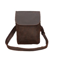 直式方形男款肩背包 LMH415, 棕色的