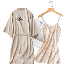 時尚絲質婚禮浴袍 + 裙子組 XXL, TYPE02, 1套