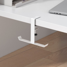 日常館 免打孔書桌雙掛勾, 1個, 白色