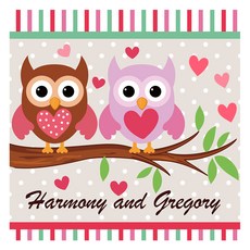 KMELLIE 一體式帆布畫框 3D 圓形鑽石畫套組 35 x 35 cm, 貓頭鷹情侶, 1套