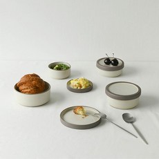 ERATO Posle Chakchak 單人陶瓷附蓋碗8件禮盒組, 1組, 霧灰色, 碗 + 蓋子