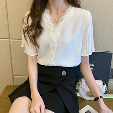 POPLARNC 珍珠蕾絲上衣