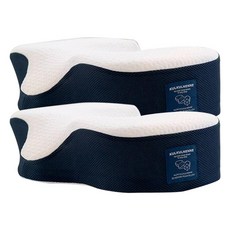 MURO 3D 高密度記憶棉頸椎枕頭, 2個, 白色 + 海軍藍