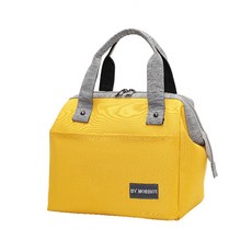 防水帆布保溫保冷午餐便當袋, 黃色