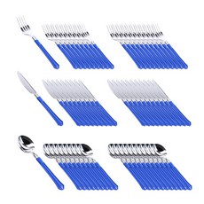 파티해 플레이팅 커트러리 세트, 블루, 스푼 20p + 포크 20p + 나이프 20p, 1세트
