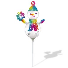 Wow Party Korea 迷你緞面造型雪人鋁箔氣球, 混合顏色, 5個