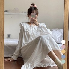 Elsso 女性可愛蝴蝶結公主風連身睡裙