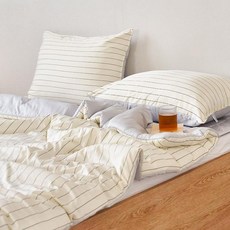 I'm bedding Dewy水洗薄被, 條紋灰
