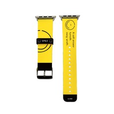 스메르 스마트워치 디자인 실리콘 스트랩 밴드 줄 38 / 40 / 41 mm, 20 스마일 옐로우 세로