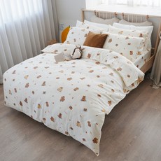 BUHO 布歐 台灣製 萊賽爾寢具2件組 單人(135×195cm) 兩用被套 + 枕套 萌野小旅