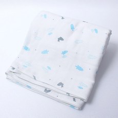 BabyBoom 純棉印花紗布毛巾, 兔子款, 1入