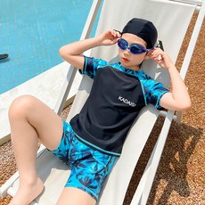 Papayane 男童拉克蘭藍色棕櫚防曬泳衣