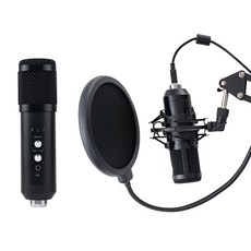 Nutz 프리미엄 USB 콘덴서 마이크 풀세트 블랙, UM-200