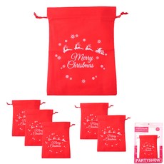 PARTYSHOW 聖誕節禮物袋 Logo 大型 6入, 混合顏色