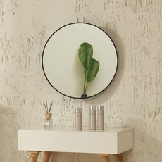 베라 헤어라인 각도조절 원형 거울 600 YJ-P123, 블랙