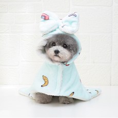 寵物水果刷毛浴袍 PK056, 天藍色